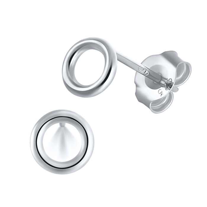 S925 Sterling Silver Minimalist Round Fashion Geometric Earrings Hot-Selling New Simple Earrings Ear Jewelry One-Piec...