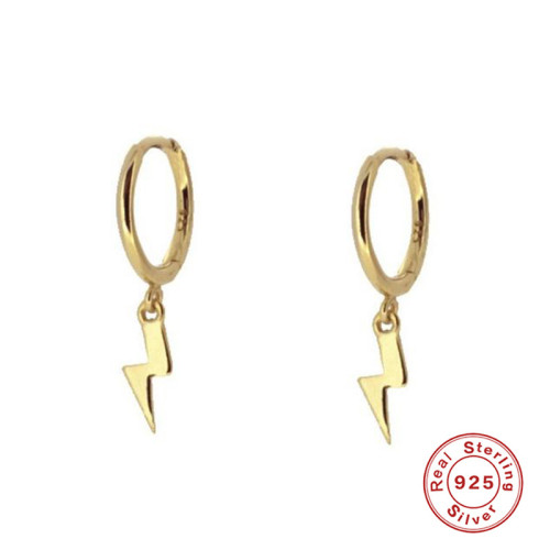 S925 Sterling Silver Hot Selling Lightning Trendy Ear Cuff Hoop Earrings European and American Cross-Border Minimalist INS Creative Style Earrings for Women