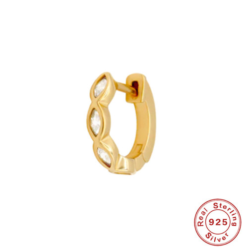 S925 Sterling Silver Diamond-Studded Horse Eye Ear Cuff Hoop Earrings European and American Hot Selling INS Style Creative Personality Earrings Accessories
