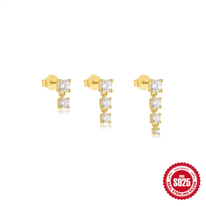 S925 Sterling Silver Various Devil's Eye Four-Claw Diamond Stud Earrings Set Hot-Selling Pearl Earrings, Jewelry Sets