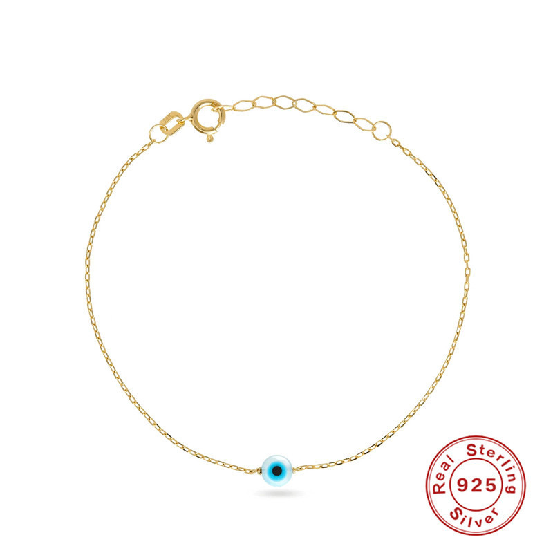 S925 Sterling Silver Devil's Eye Women's Bracelet European and American Cross-Border Hot-Selling Classic Enamel Oil Drop INS Jewelry Bracelet