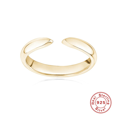 S925 Sterling Silver Minimalist Smooth Open Ring Korean Style Elegant Internet Celebrity Personality NS Cool Style Index Finger Ring