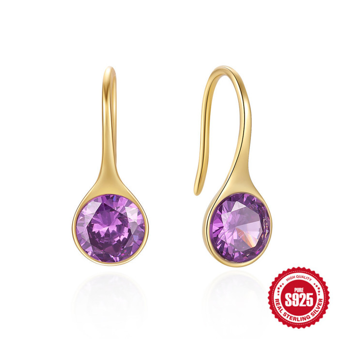 New S925 Sterling Silver Creative Elegant Diamond-Studded Hoop Earrings Ear Hooks Ear Jewelry European and American Hot-Selling French Style Earrings for Women