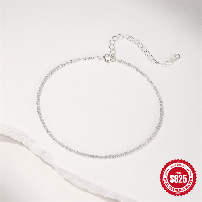 Sparkling Bracelet S925 Silver Niche Design Cauliflower Chain Light Luxury Starry Sky Basic Hand Jewelry, Necklaces,...