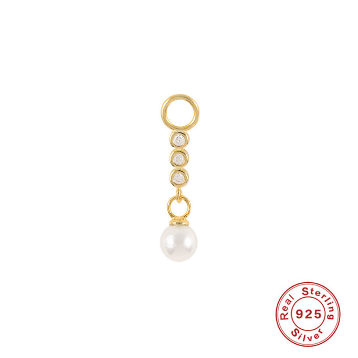 S925 Sterling Silver Earrings Charm Beads Pendant Earrings Earring Accessories Office Wear Earrings Pendant for Women