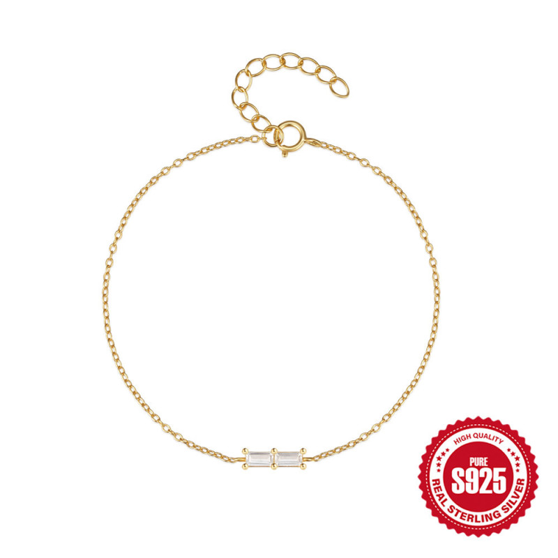 S925 Sterling Silver Women's Bracelet with Micro Zircon Inlay, Simple Fashionable High-end Jewelry, European and American Light Luxury Hot-selling Bracelet