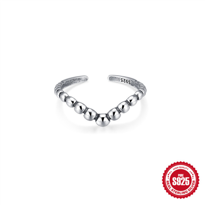 S925 Sterling Silver Vintage Distressed Planet Ring Thai Silver Craft Ring Original Design Unisex Commuter Open Ring