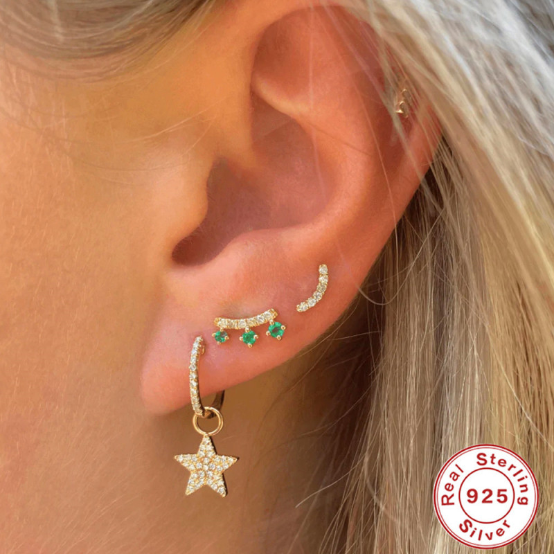 S925 Sterling Silver Crown High-end Diamond-studded Earrings Korean Style Elegant Light Luxury Niche Super Sparkling Color Diamond Earrings for Women