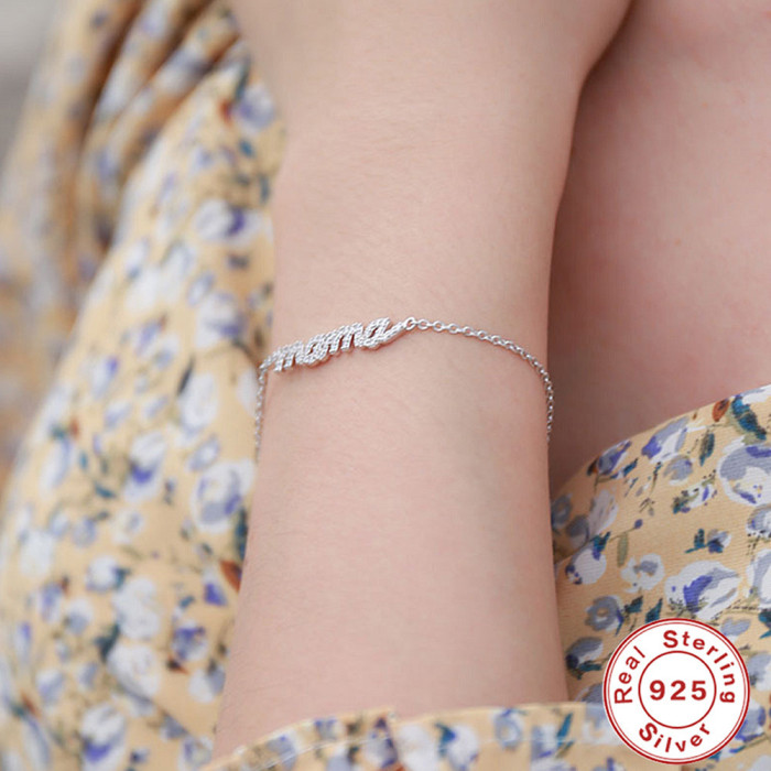 S925 Sterling Silver Stone-Inlaid Letter Mama Bracelet New Elegant Jewelry Bracelet for Women Mother's Day Gift