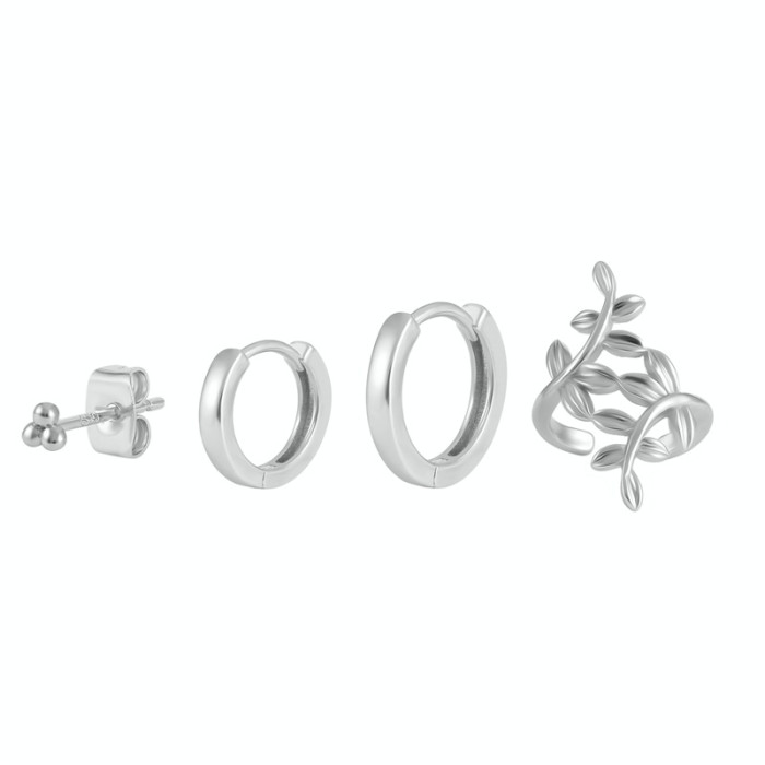 European and American Trendy INS Style Earrings Set Hot Selling on AliExpress Inlaid Brass Layered Women's Jewelry
