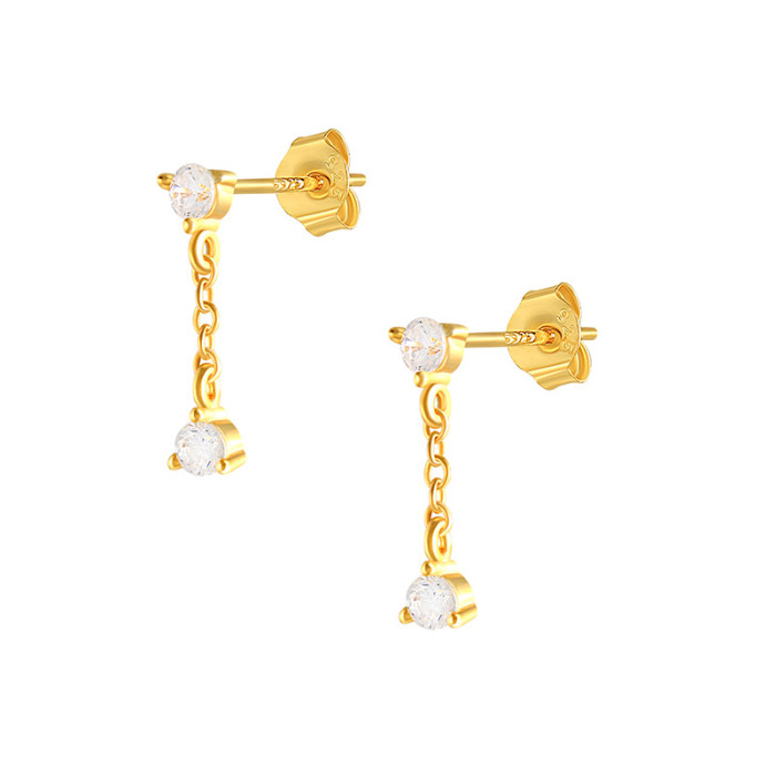 S925 Sterling Silver Fashion Minimalist Claw Threader Earrings Cross-Border Hot Selling Creative Tassel Stud Earrings Women's Ear Jewelry