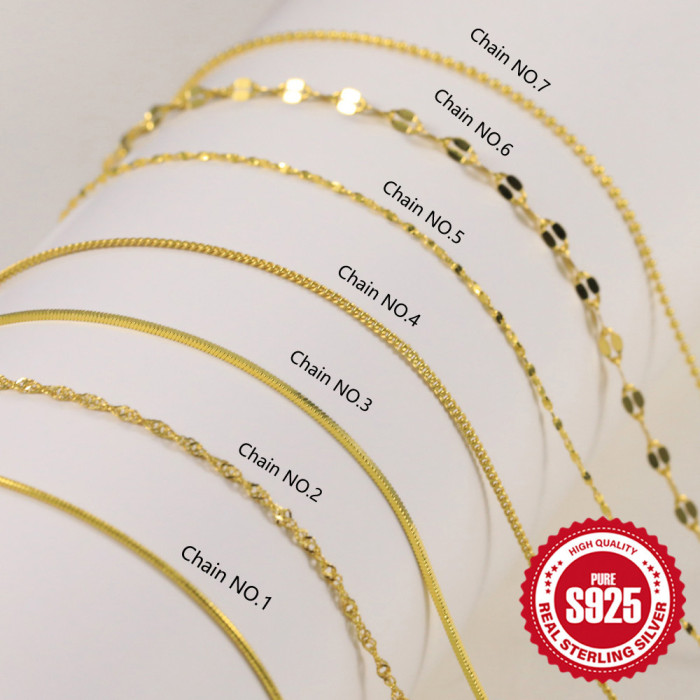 Authentic S925 Sterling Silver 40cm / 45cm Wave Snake Bead Chain Women's Chain Style Hot Selling DIY Necklace