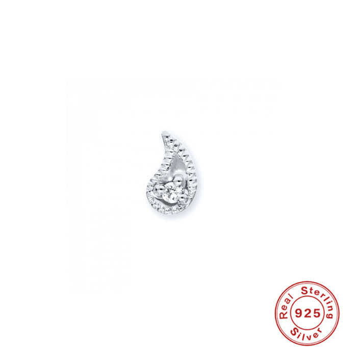 S925 Sterling Silver European and American Creative Symbol Comma Quote Piercing Threaded Earrings Mini Zircon Ear Bone Stud Earrings for Women
