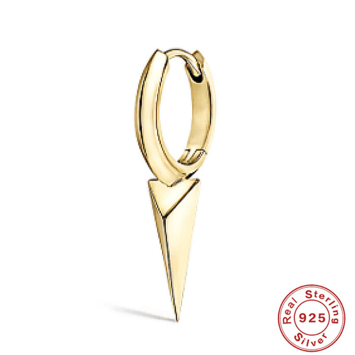S925 Sterling Silver New Design Triangle Long Stud Earrings European and American Personality Creative Rivet Trendy Earrings for Women