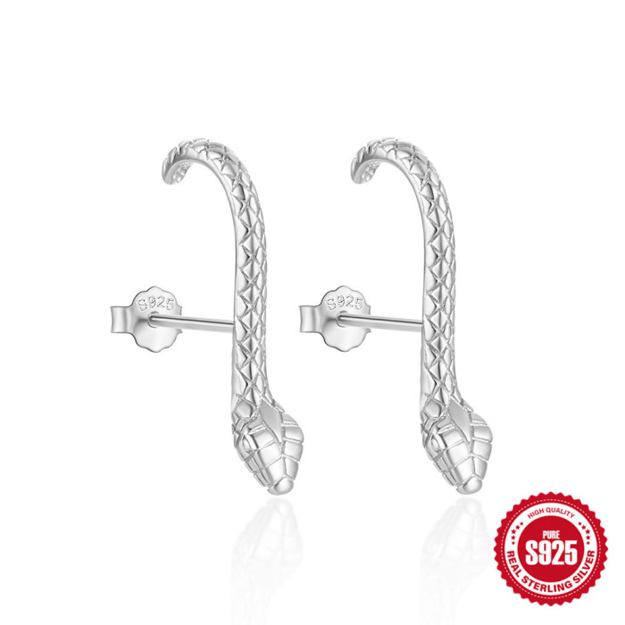 S925 Sterling Silver Personality Fun Little Snake Earrings Ear Jewelry Hot Selling on AliExpress INS Style Minimalist Creative Earrings