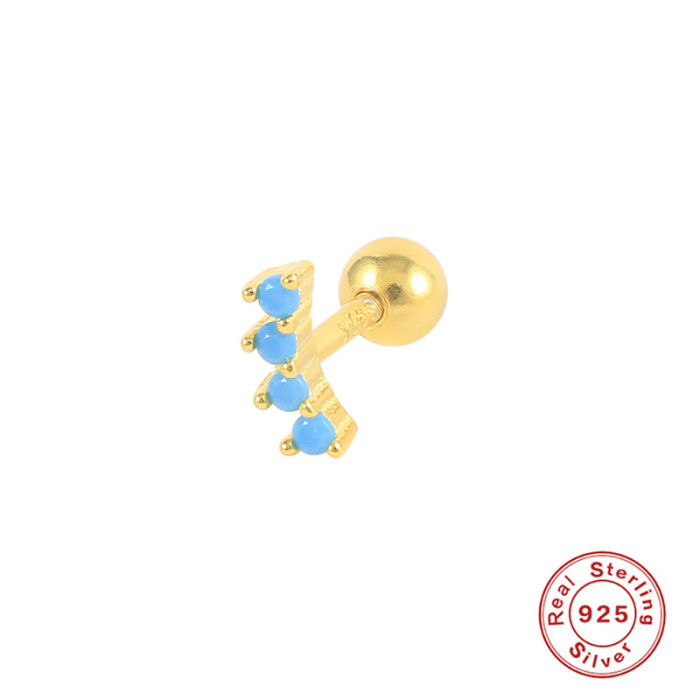 S925 Sterling Silver New Diamond-Studded Light Luxury Piercing Single Earring European and American Trendy Personality Versatile Fashion Earrings Jewelry