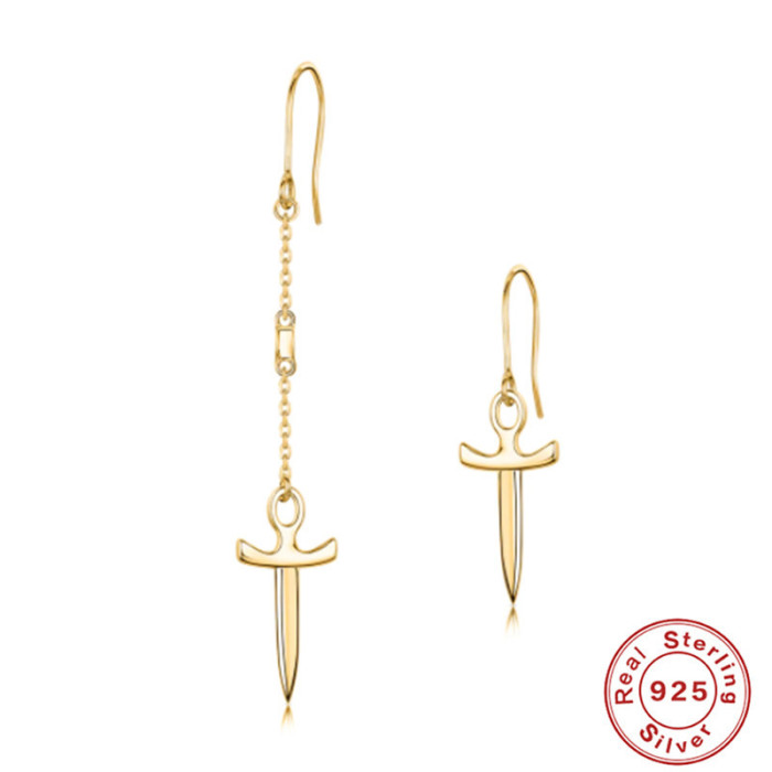S925 Sterling Silver INS Geometric Inlaid Diamond Pearl Star Tassel Earrings Hoop Personality Trendy Girl Earrings