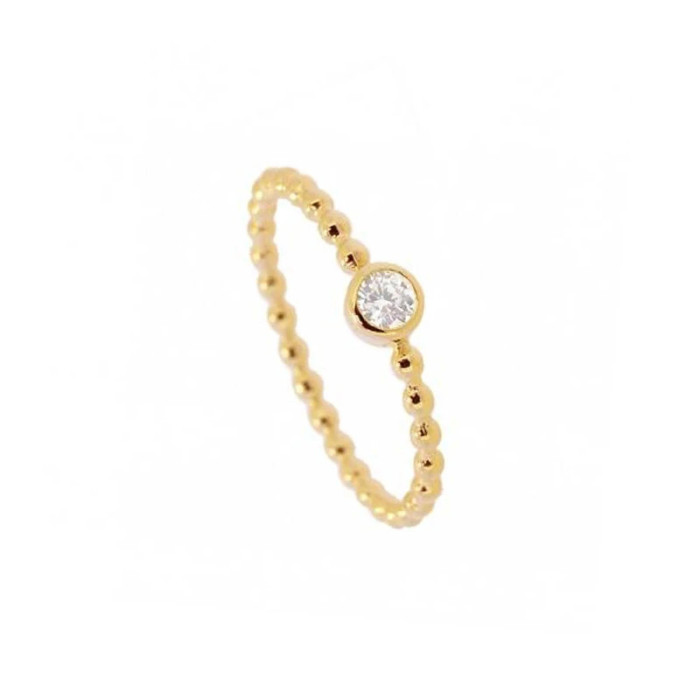 S925 Pure Single Diamond White Diamond Circle Ring Women's Trendy Jewelry Cross-Border Hot Selling Ins Style Light Luxury Ring