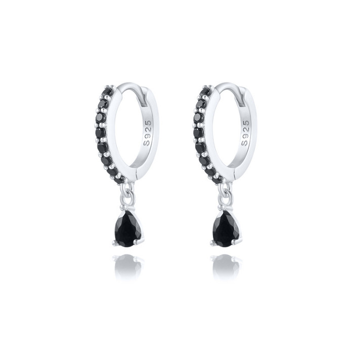 ROXI Luxury High-End Diamond-Studded Colorful Water Drop Hoop Earrings European and American Hot-Selling Ins Style Brass Earrings Jewelry