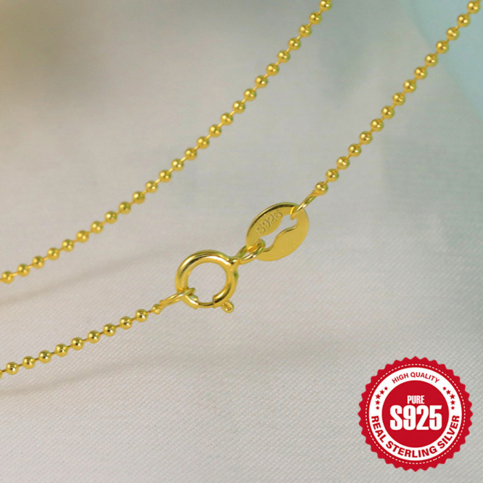 Authentic S925 Sterling Silver 40cm / 45cm Wave Snake Bead Chain Women's Chain Style Hot Selling DIY Necklace