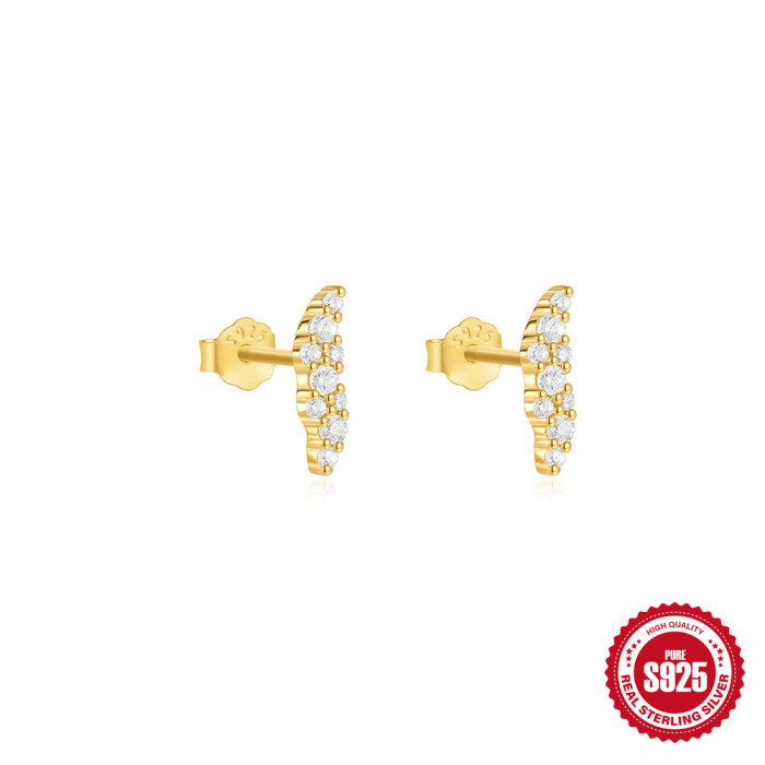 S925 Sterling Silver Eight-Pointed Star Opal Inlaid Diamond Stud Earrings for Women Heart-shaped Light Luxury Niche A...