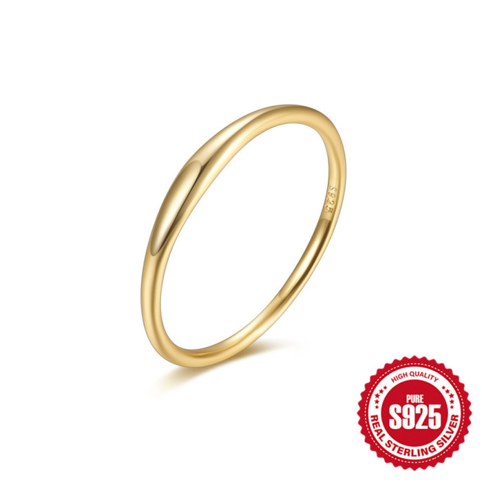 New 925 Sterling Silver Wave Design Glossy Ring Korean Style Hot-Selling Elegant Creative Personality Index Finger Ring