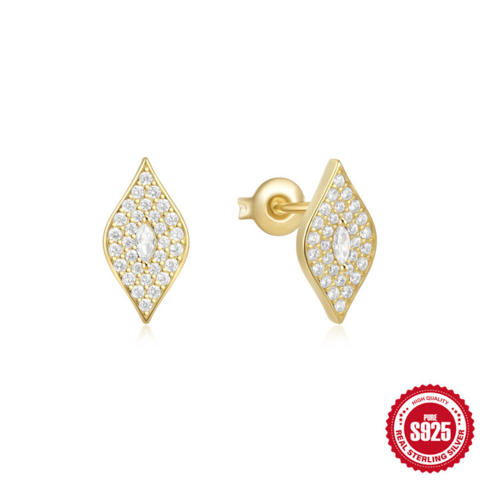 New 925 Sterling Silver Heart-Shaped Colorful Diamond Oil Drop Earrings European and American Hot-Selling Elegant Inlaid Diamond Mother's Day Earrings for Women