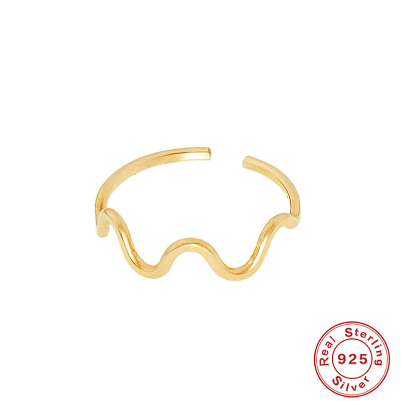 S925 Sterling Silver Plain Band Ring Korean and Japanese INS Minimalist Wave Personality Trendy Niche Versatile Open Ring