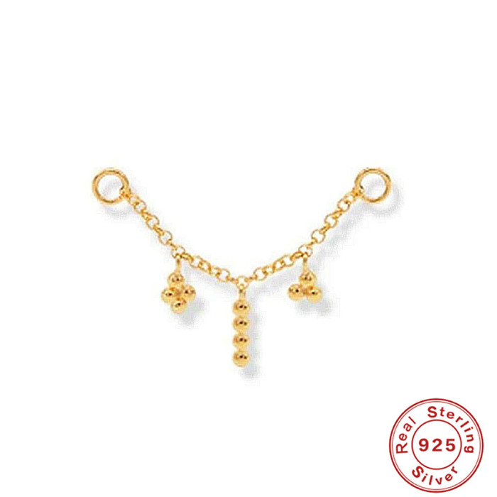 S925 Sterling Silver Pendant Cartilage Chain Piercing Matching Ear Thread Earrings Earring Accessories Hot Selling Ch...
