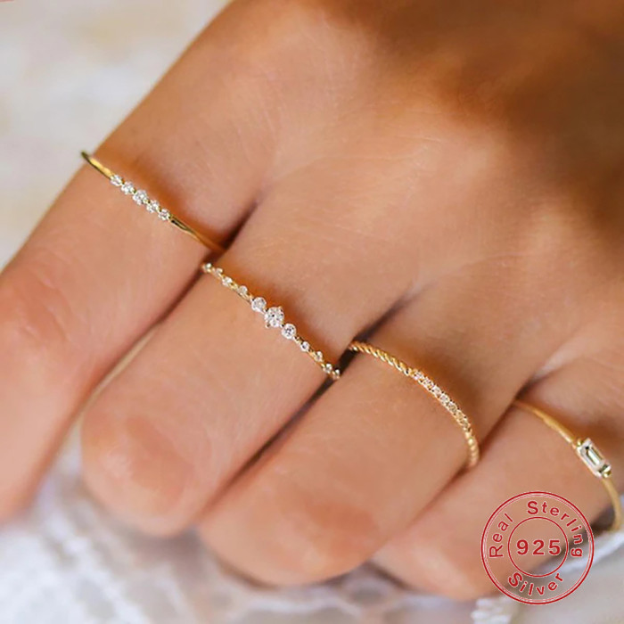 S925 Sterling Silver Light Luxury Inlaid Diamond Pearl Turquoise Ring Korean Style Elegant INS Niche High-end Index Finger Ring