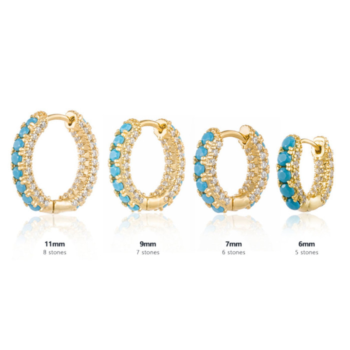 European and American Cross-Border Hot-Selling Round Micro-Inlaid Zircon Trendy Ear Cuffs Ear Hoops Ear Jewelry INS Super Sparkling Multi-Diamond Earrings Accessories