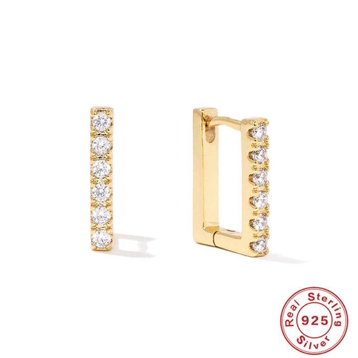 S925 Sterling Silver INS Geometric Inlaid Diamond Pearl Star Tassel Earrings Hoop Personality Trendy Girl Earrings