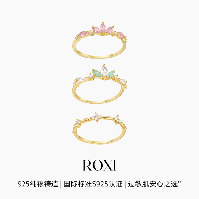 S925 Sterling Silver Colorful Stone Sweet Ring for Women, Korean and Japanese Simple Ins Style, Personalized Light...