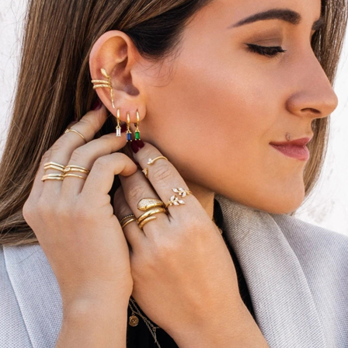 S925 Sterling Silver Single Cold Style Snake-Shaped Ear Clip Trendy INS Style Personality Creative Non-Pierced Women's Earrings