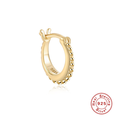 New S925 Sterling Silver Personality INS Small Round Bead Hoop Earrings European and American Hot-Selling Elegant Creative Earrings