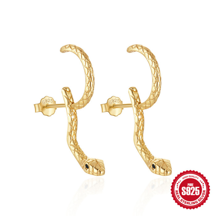 925 Sterling Silver Creative Fun Little Snake Adjustable Stud Earrings European and American Hot Selling Trendy INS Earrings In Stock Wholesale