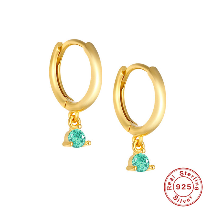 S925 Sterling Silver Eight Hearts Eight Arrows Zircon Earrings Hot Selling Creative Style INS Style Inlaid with Color...