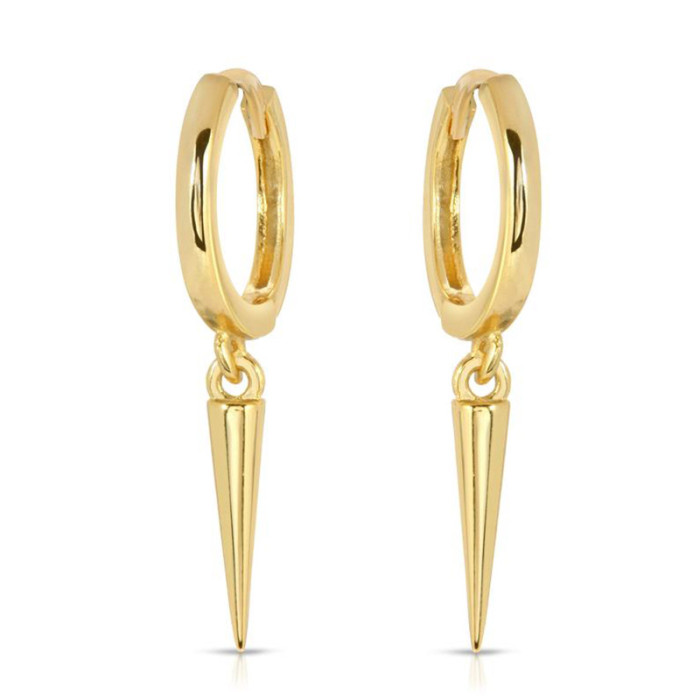 S925 Sterling Silver Stud Cone Earrings Ear Clips for Women European and American Fashion Simple Ins Style Hoop Earrings Ear Jewelry Ear Drops