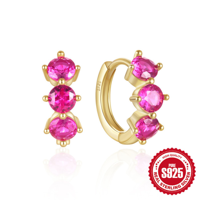 S925 Sterling Silver Ultra Sparkling Colorful Diamond Ear Cuff Earrings Ins Style Elegant Women's High-end Forest Fairy Design Earrings