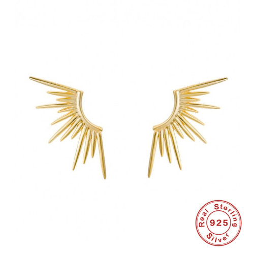 S925 Sterling Silver Personality Line Sunlight Fashion Stud Earrings European and American Trend Hot-Selling Creative Women's Earrings