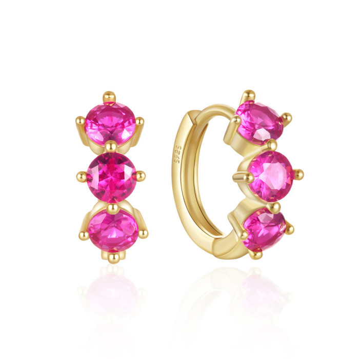 S925 Sterling Silver Ultra Sparkling Colorful Diamond Ear Cuff Earrings Ins Style Elegant Women's High-end Forest Fairy Design Earrings