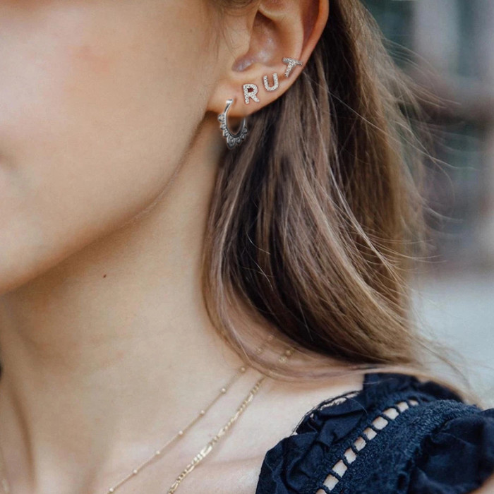 S925 Sterling Silver Personalized Hollow Pattern Earrings Hot Selling Creative Fashion Simple Ins Style Women's Earrings