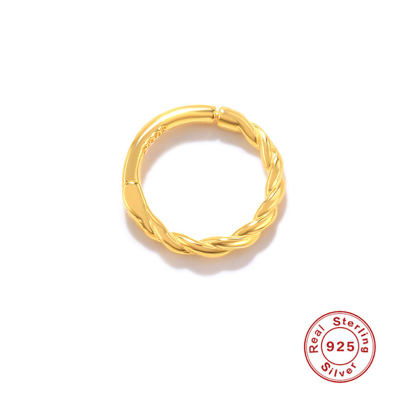 S925 Sterling Silver Twisted Soft Bone Piercing Small Hoop Earrings Ear Cuffs Cross-Border Hot Selling INS Nose Stud Nose Ring Ear Bone Stud Accessories