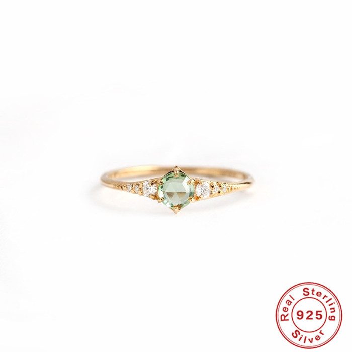 S925 Sterling Silver Opal Square Diamond Engagement Ring European and American Internet Celebrity Hot-Selling Daily Wear Ring Index Finger Ring