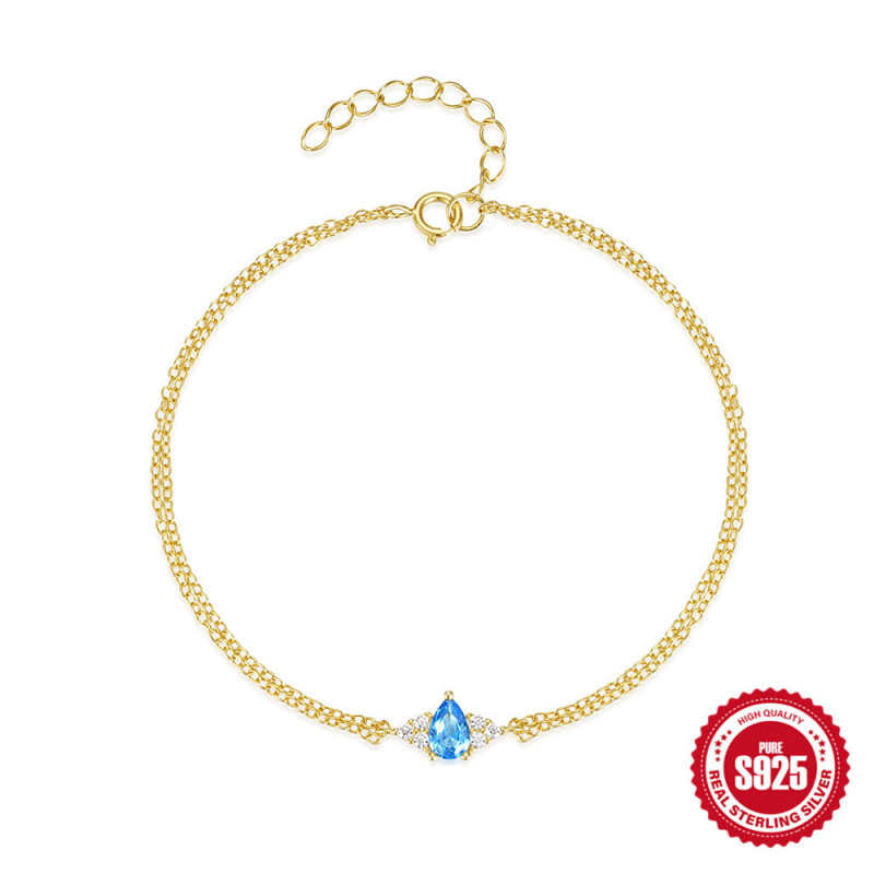 New 925 Sterling Silver Luxurious Diamond-Encrusted High-End Double-Layer Bracelet European and American Hot-Selling Elegant Daily Wear Jewelry
