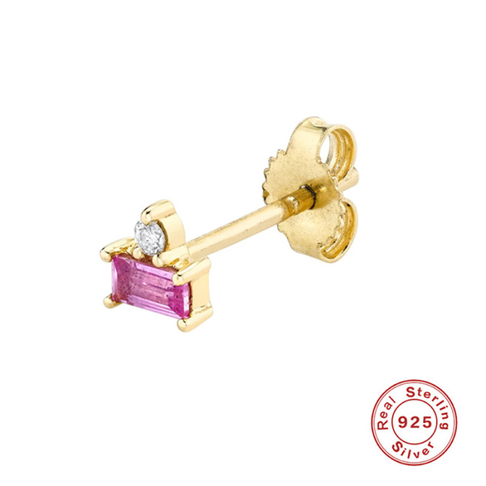 S925 Sterling Silver Diamond-Studded Tassel Chain Earrings Hip-Hop Mini Studs European and American Hot-Selling Street Style INS Ear Thread Earrings