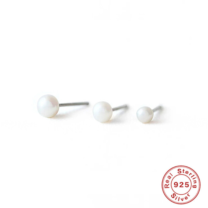 European and American Fashion S925 Sterling Silver Three-Piece Pearl Earrings Set Platinum Plated Earrings for Women Noble and Elegant Gift
