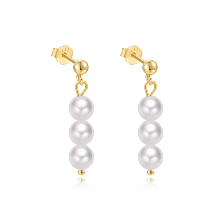 S925 Sterling Silver Mini Pearl Elegant Stud Earrings Korean Style Elegant Niche Fashion Trendy Design Earrings for Women
