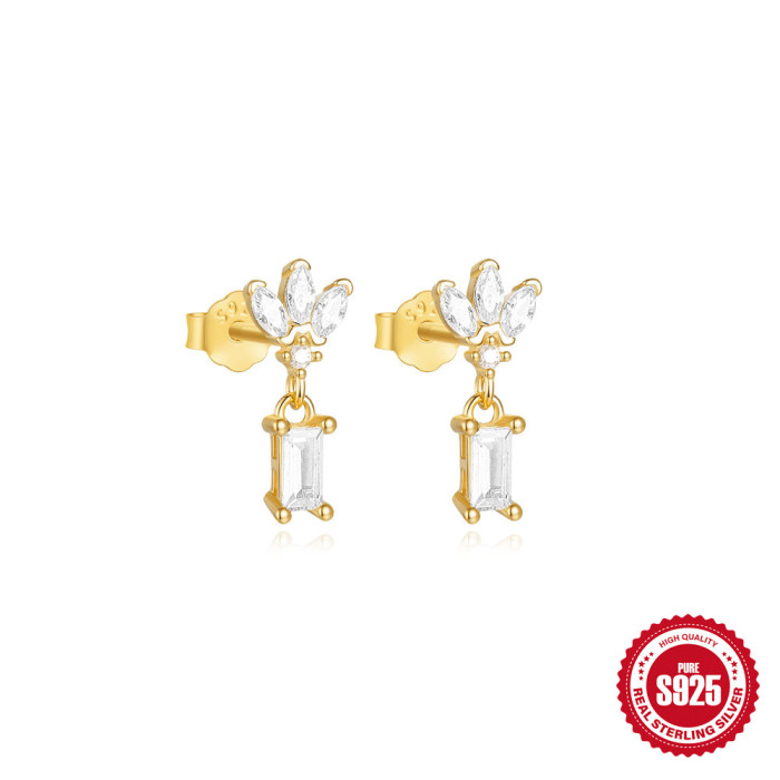 S925 Sterling Silver Vintage Pearl Earrings for Women, Niche High-end Versatile Tassel Stud Earrings with Inlaid Diamonds