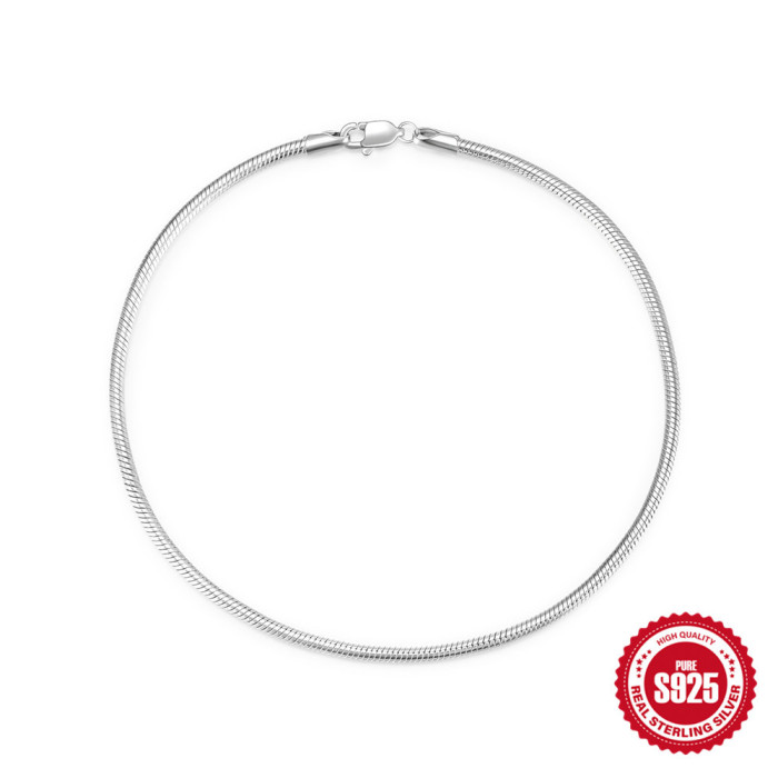 925 Sterling Silver Creative Classic Plain Chain Snake Bone Chain Versatile Bracelet Xiaohongshu Same Style Hot Selli...